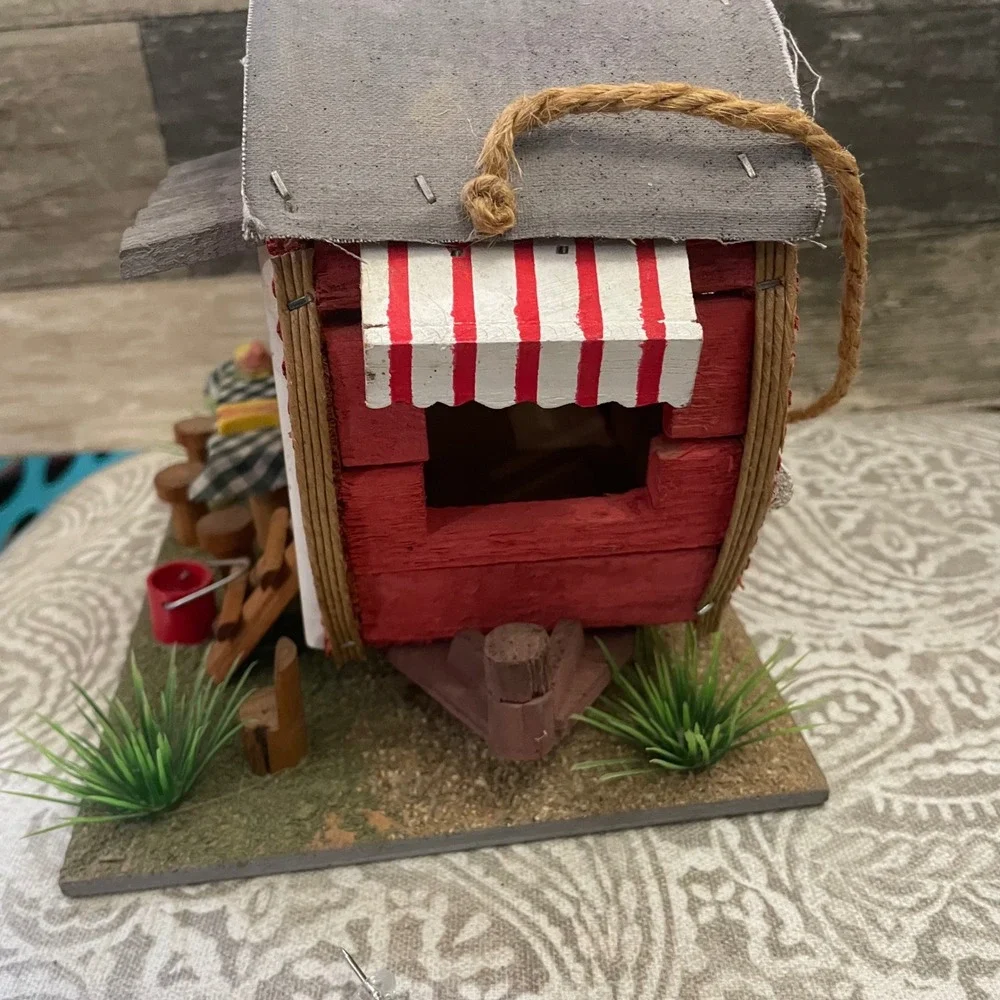 Rustic Camper Birdhouse Hanging Home Is Where You Park It Decor 8" - Picture 3 of 7